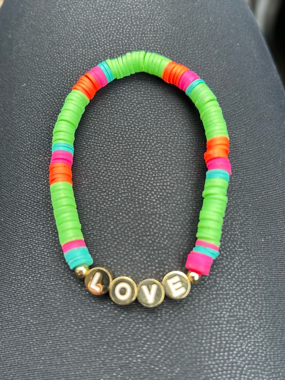 Colorful NEON LOVE DISC Bracelet - Women Jewelry